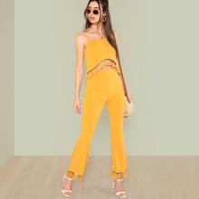 Shein Tassel Detail Crop Cami Top & Pants Set