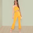 Shein Tassel Detail Crop Cami Top & Pants Set