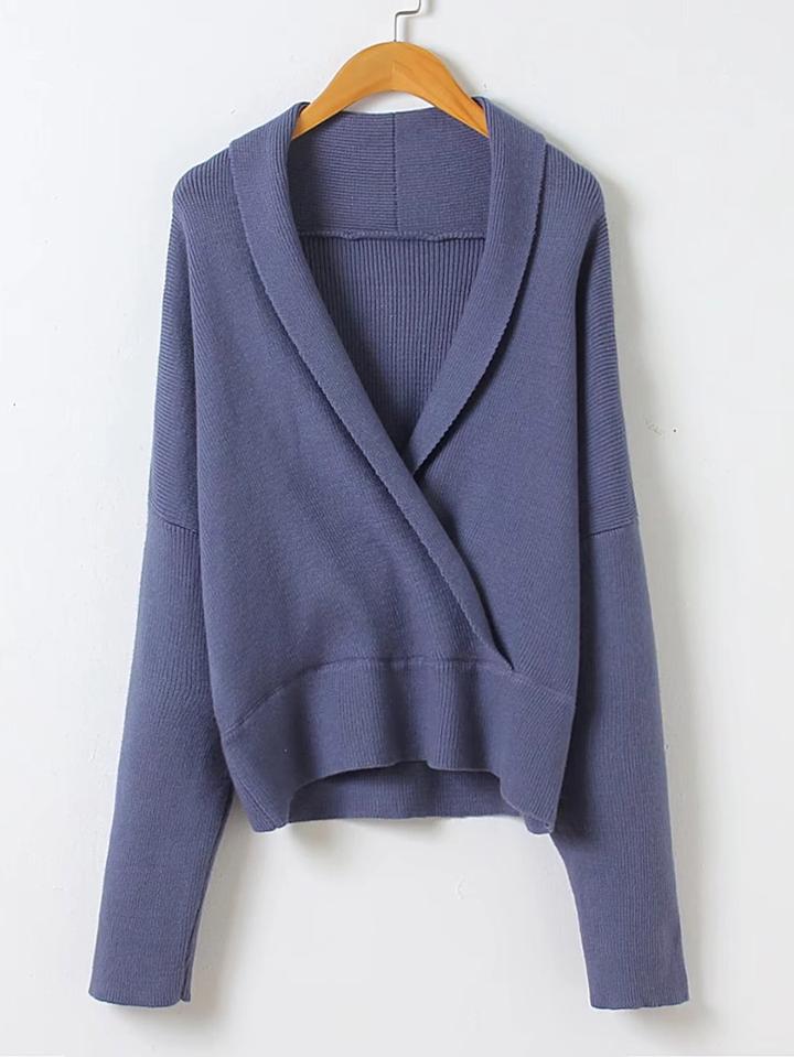 Shein Shawl Collar Drop Shoulder Seam Sweater