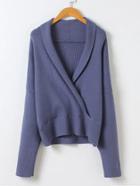 Shein Shawl Collar Drop Shoulder Seam Sweater