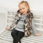 Shein Toddler Girls Leopard Faux Fur Vest