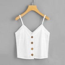 Shein Plus Button Front Solid Cami Top