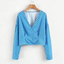 Shein Drop Shoulder Spot Blouse