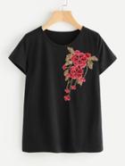 Shein Embroidered Applique T-shirt