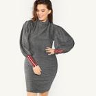 Shein Plus Striped Gigot Sleeve Dress