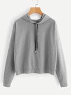Shein Drop Shoulder Overlap Back Marled Hoodie