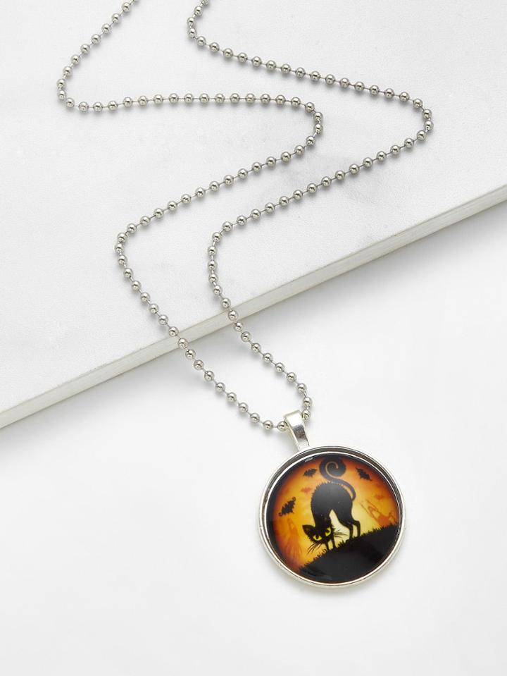 Shein Luminous Cat Pendant Chain Necklace