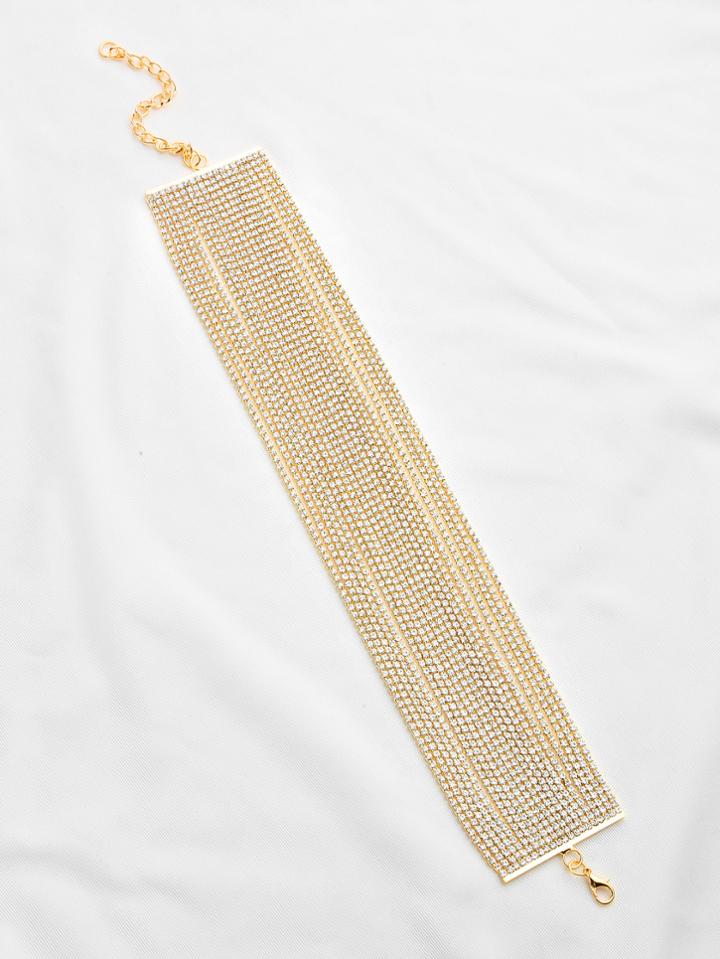 Shein Multirow Rhinestone Wide Choker