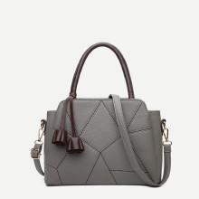 Shein Geometric Detail Shoulder Bag With Double Handle