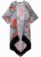 Rosewe Retro Half Sleeve Tassel Decorated Printed Woman Cardigans