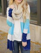 Shein Colour-block Slim Sweater Coat