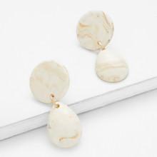 Shein Marble Pattern Waterdrop Earrings