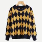 Shein Argyle Pattern Sweater
