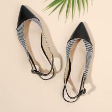 Shein Houndstooth Pointed Toe Flats