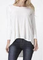 Rosewe Long Sleeve White Loose T Shirt