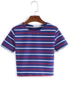 Shein Striped Crop T-shirt