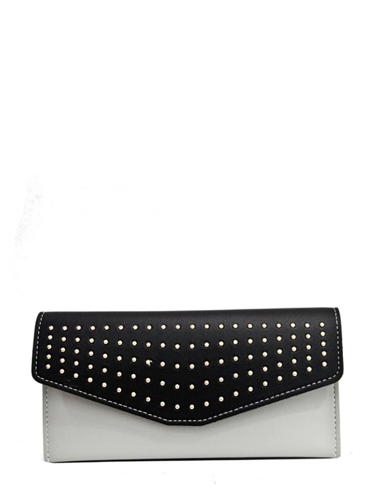 Shein Studded Detail Colorblock Pu Purse