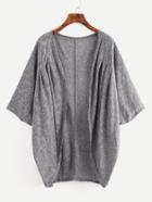 Shein Pleated Detail Marled Cocoon Coat