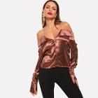 Shein Chain Detail Single Breasted Blouse