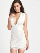 Shein Lace Overlay Plunge Neck Infinity Dress