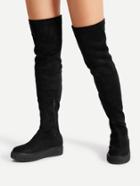 Shein Side Zipper Flatform Suede Boots