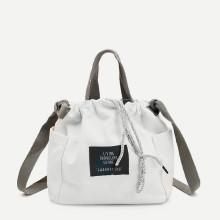 Shein Patch Detail Drawstring Grab Bag