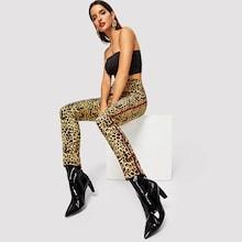 Shein Leopard Print Skinny Pants