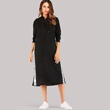 Shein Contrast Taped Side Sweatshirt Dress