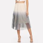Shein Pleated Ombre Mesh Skirt