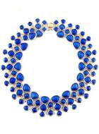 Shein Blue Gemstone Gold Geometric Necklace