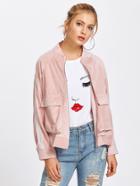 Shein Velvet Baseball Jacket