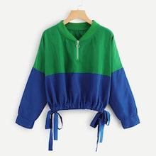 Shein Quarter Zip Knot Jacket