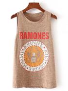Shein Graphic Print Sleeveless Tee