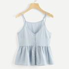 Shein Single Breasted Solid Cami Top