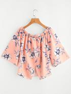 Shein Tulip Back Florals Top