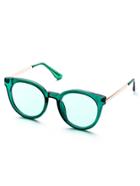 Shein Green Clear Frame Metal Arm Retro Style Sunglasses