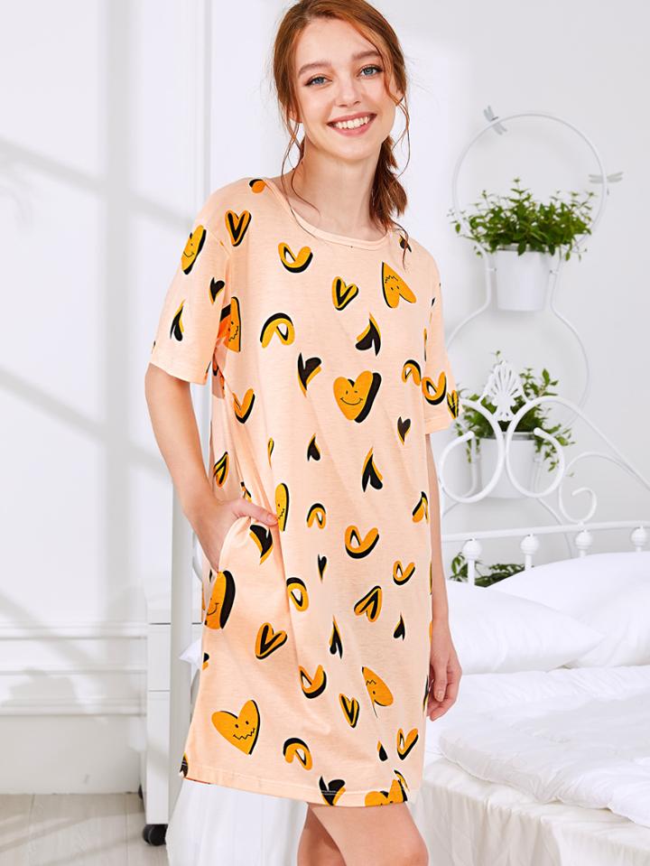 Shein Heart Print Dress