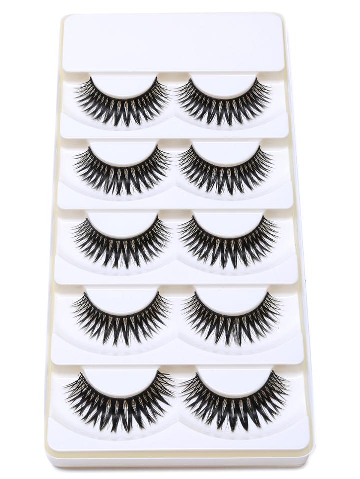 Shein Black Natural Long Curly False Eyelashes