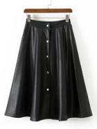 Shein Button Up A Line Pu Skirt