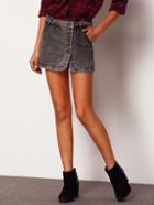 Shein Grey Buttons Denim Skirt Shorts