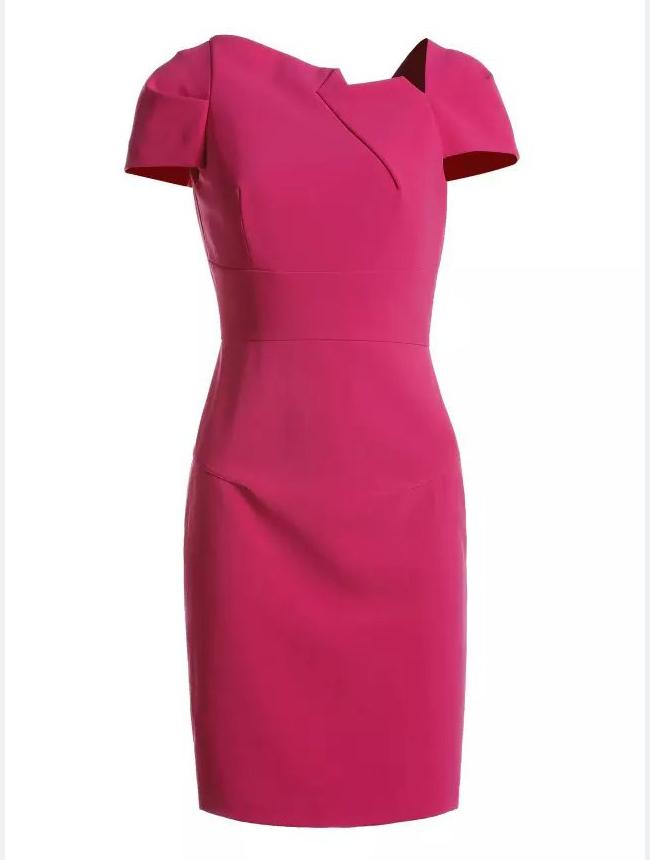 Shein Rose Red Short Sleeve Slim Dress