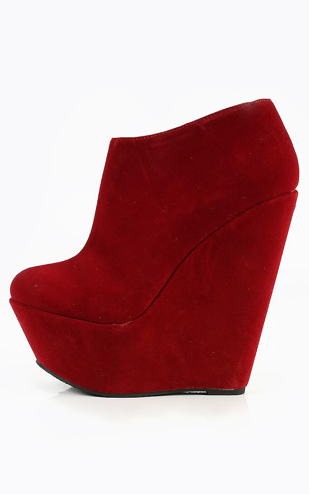 Shein Disko Suede Wedge Platform Ankle Booties
