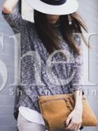 Shein Grey Crew Neck Loose T-shirt
