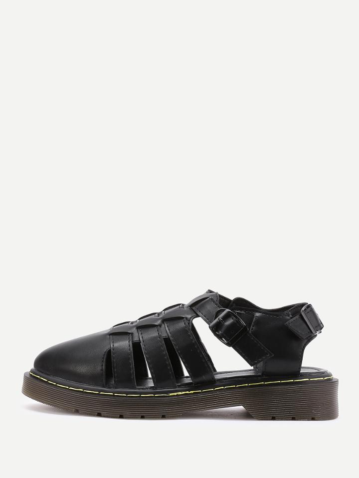 Shein Caged Design Pu Shoes