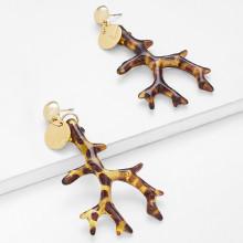 Shein Leopard Branch Drop Earrings