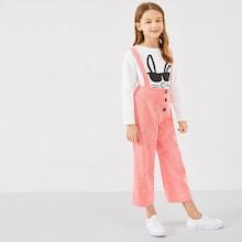 Shein Girls Button Front Pinafore Pants