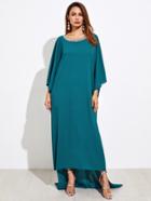 Shein Pearl And Rhinestone Embellished Hijab Evening Dress
