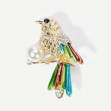 Shein Color Block Bird Brooch