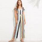 Shein Multi Striped Backless Jumpsuit