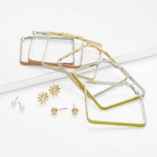 Shein Square & Flower Design Earring Set
